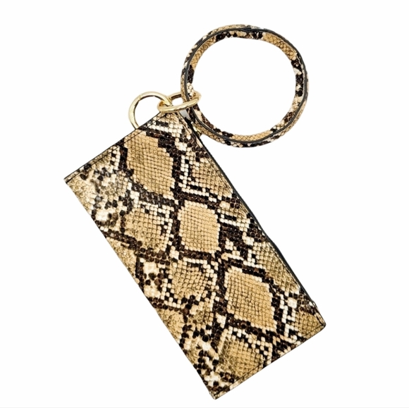 Animal Print Key Ring Bangle Wristlet - Picture 2 of 8